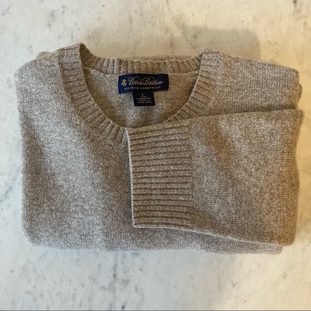 Brooks Brothers Scottish Lambswool Crew Neck Sweater